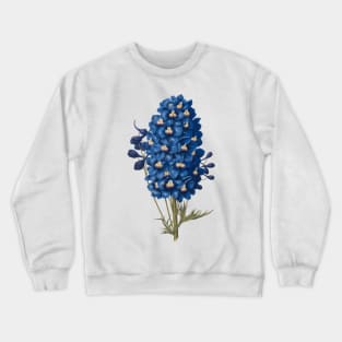 Delft  Blue Ephemera Delphinium Flower Crewneck Sweatshirt